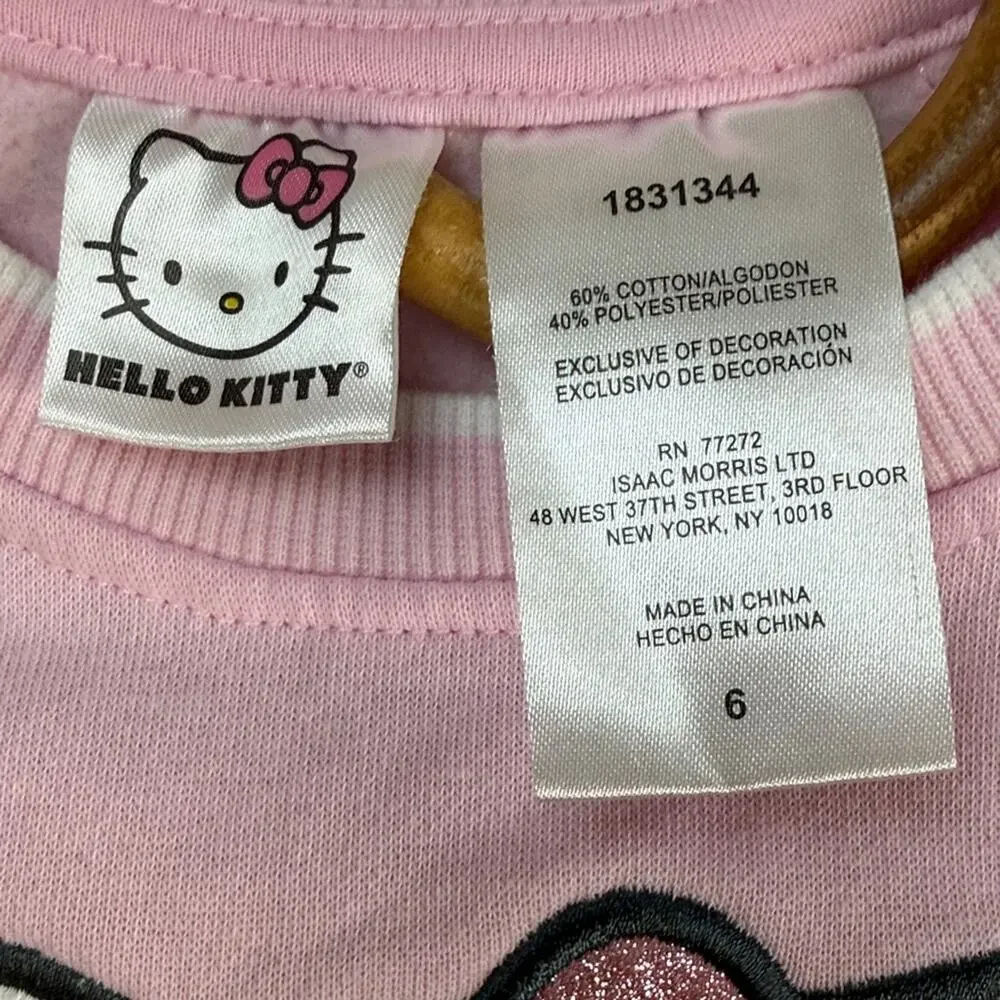 Hello Kitty Pink Rainbow Sweatshirt for Kids size 6
